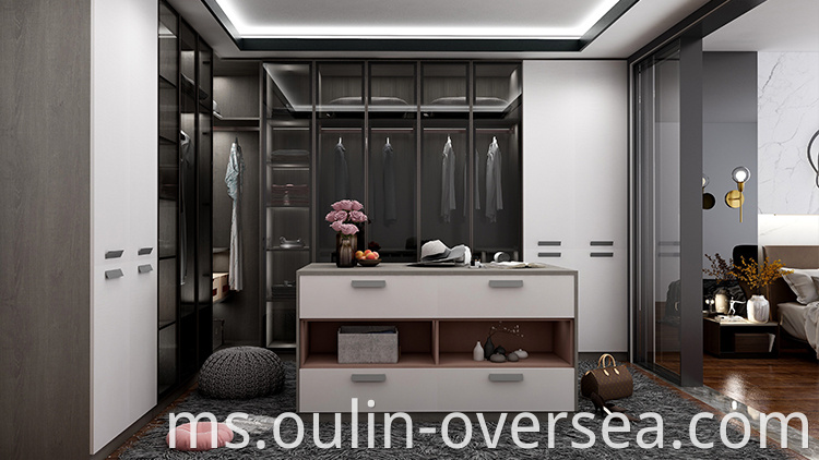  black Fashion built-in wardrobe with Glass